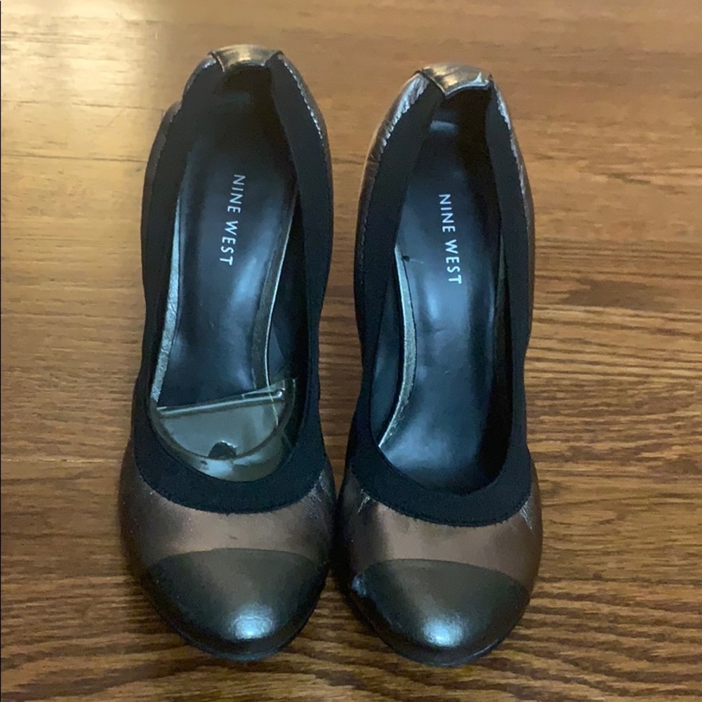 Nine West Gold Multi Leather Pumps